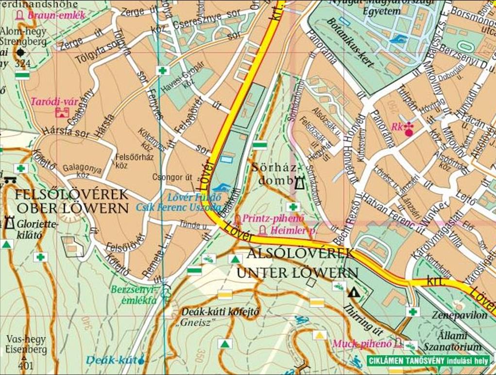 sopron lővérek térkép Sörházdombi kilátó (Soproni hg.)   terepgyerek sopron lővérek térkép